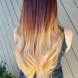 Brown to yellow-white ombre