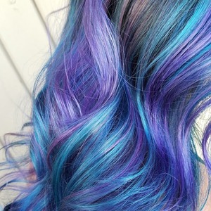 Blue and purple with highlights