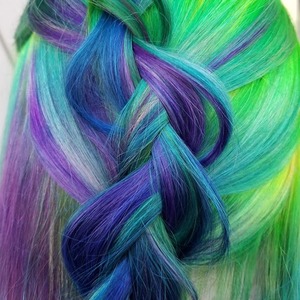 Purple and green braid